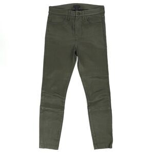 J CREW Collection Leather Pants Olive Minimal Tailored French Girl Quiet Luxury